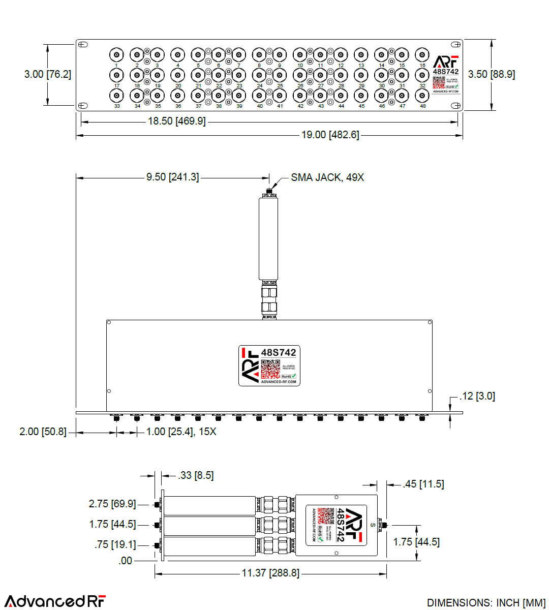 48WAY RF SMA, 48S742